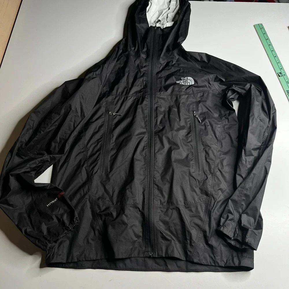 The North Face Summit Series HyVent 2.5L Rain Jacket Mens Medium Black Shell